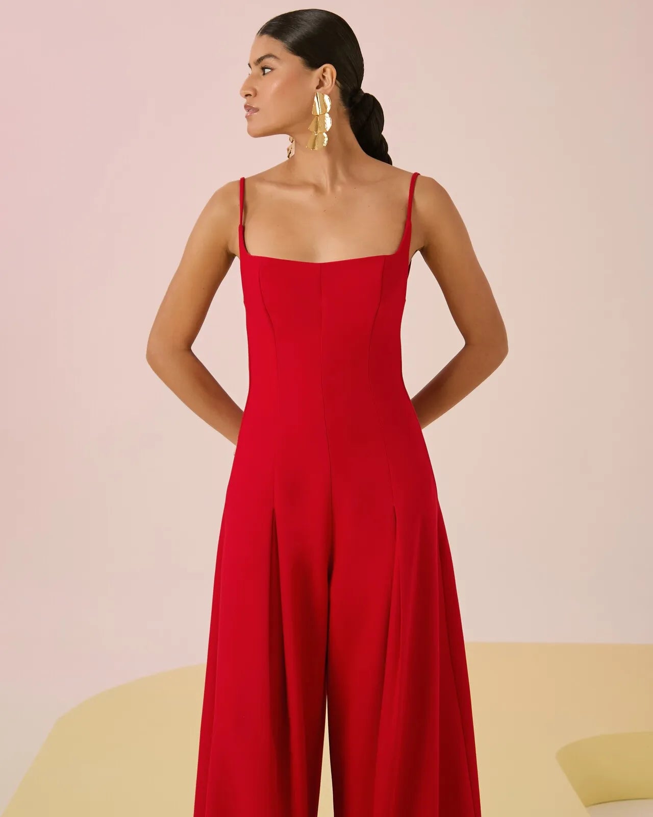 ANF FLARE RED JUMPSUIT