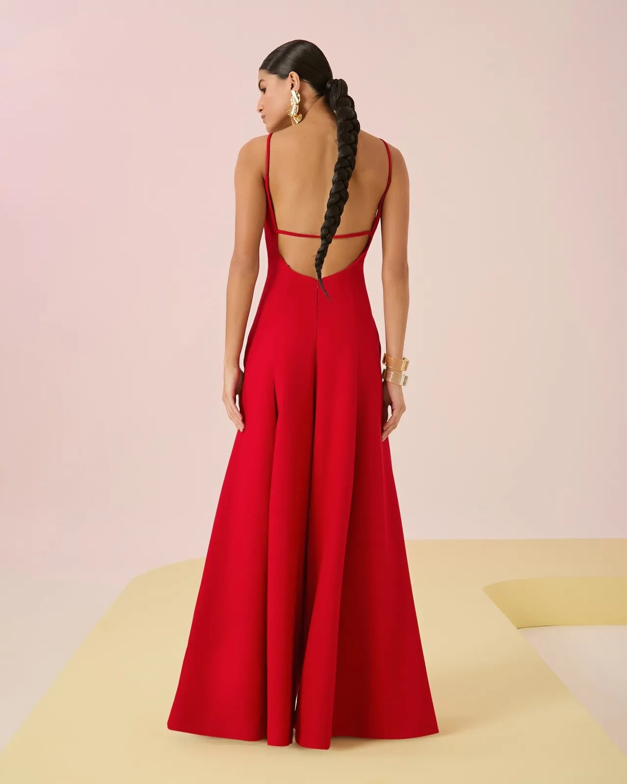 ANF FLARE RED JUMPSUIT